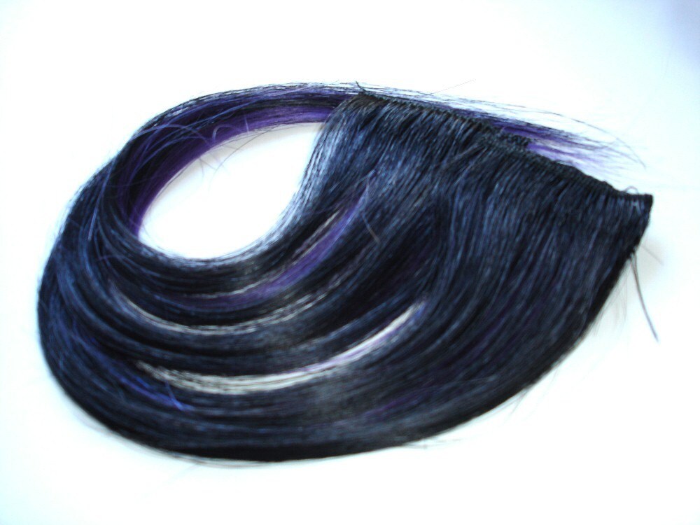 Black and Purple (Violet) Clip-In Hair Extensions. From leperqueen