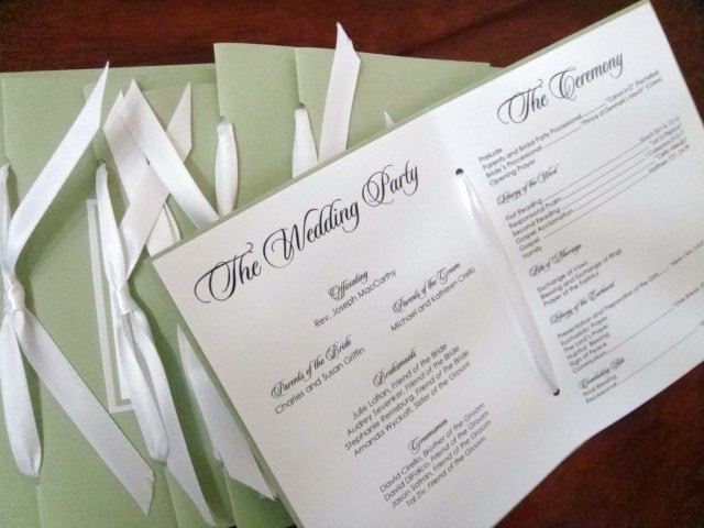 Printable wedding programs Evotion Design wedding program example