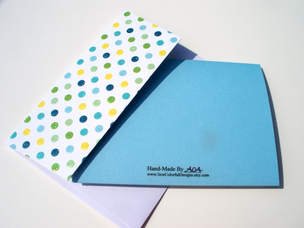 Blue Polka Dot Birthday Card with 