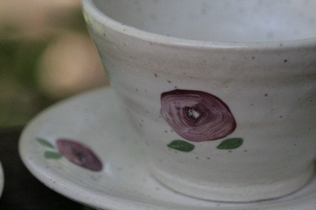 teacup or cappuccino cup with saucer
