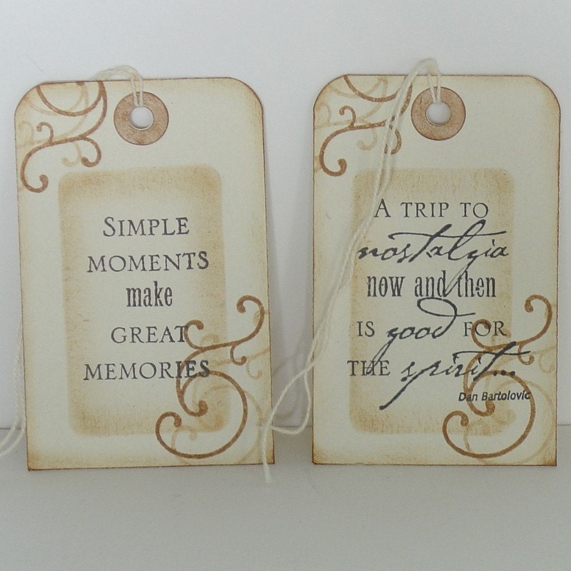 5 Inspirational Memory Tags In Brown 