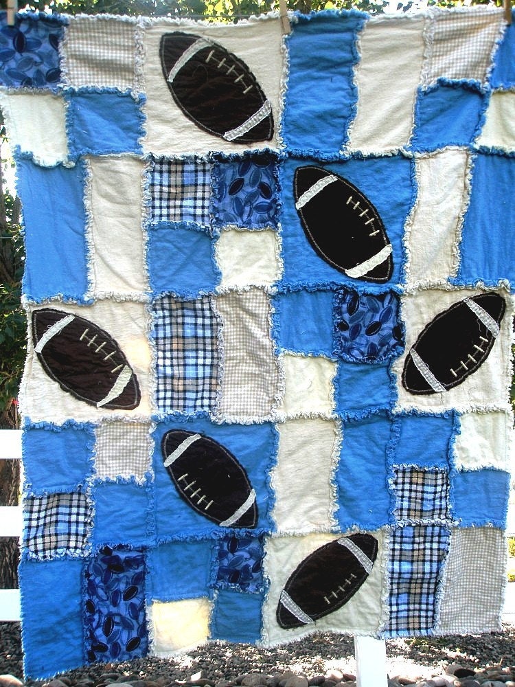 PATTERN Football Rag Quilt Quick and Easy. From avisiontoremember