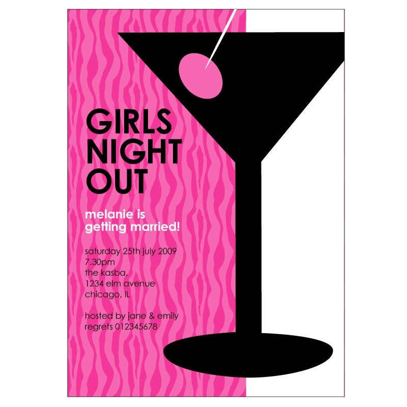 girls night out. girls night out invitation.