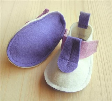 Pop - Finland white - wool felt baby shoes