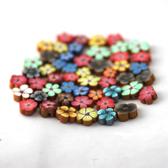 polymer clay flower beads