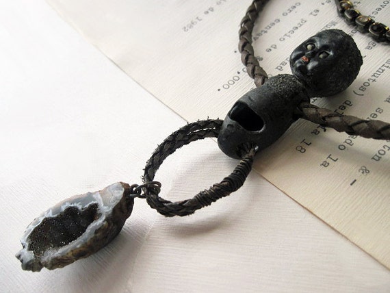Damn Thing Gone Wild. Black Geode and Baby Doll Choker.