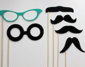 Photo Booth Props - Mustache Bash, Mr. Man Parties, Birthdays, Weddings, - Photobooth Props. Set of Six