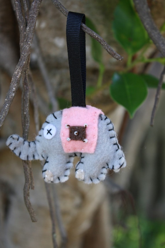 Small Beaded Elephant keychain or ornament