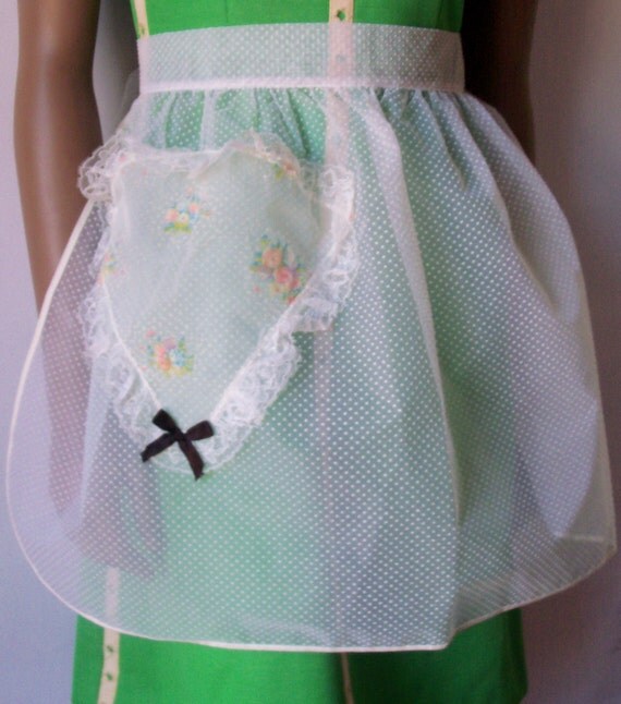 Vintage 1950s Dotted Sheer Apron