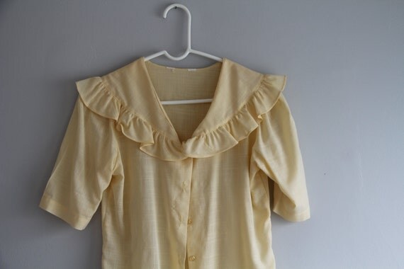 1980s Cream Sailor style blouse