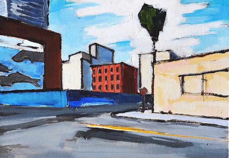 San Diego California Landscape Little Italy Downtown Urban Painting