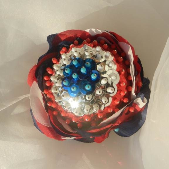 Red White Blue Rose Decorative Ball
