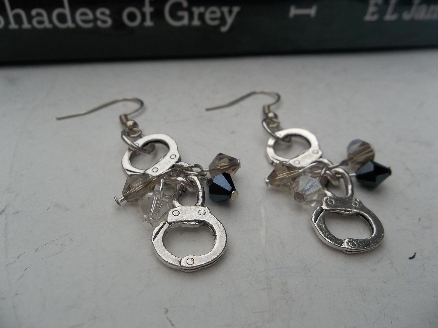 Fifty Shades of Grey Handcuff & Crystal Earrings Inspired by the Book 50 Shades FSOG