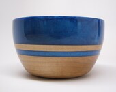 Hard Wood Maple Bowl with a Blue Pearl Top & Blue Inlay