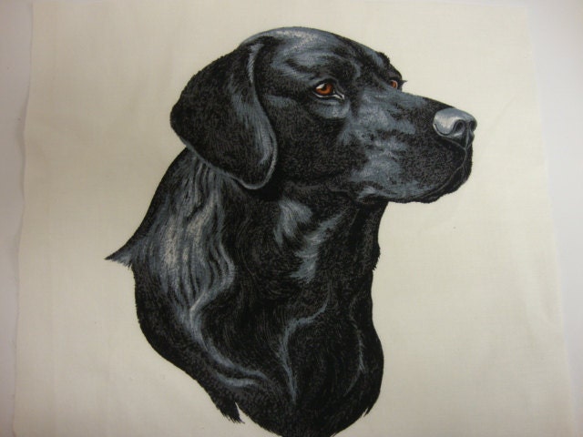 Applique Fabric: Large Black Labrador Retriever, Dog Applique