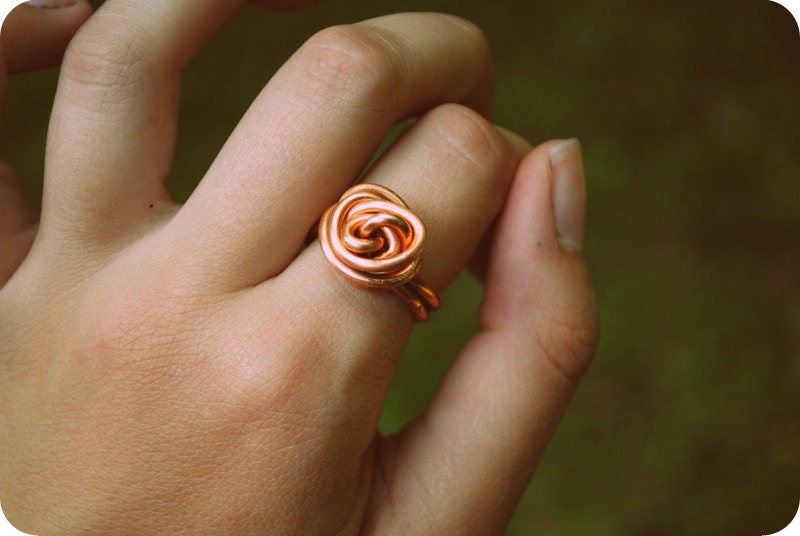 Super Swirl Infinity Ring Copper or Black Bridesmaid gift