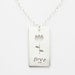 Sterling Tulip Necklace, Love Stamped, Pendant with Silver Chain