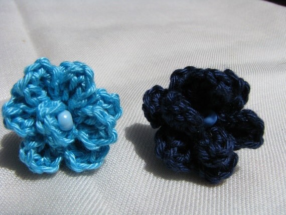 Flower rings in turquoise, navy blue, pink, purple,beige, red, colorful pastel