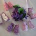 Butterflies lavander, lilac and  pink - ornament for clothing or home decor