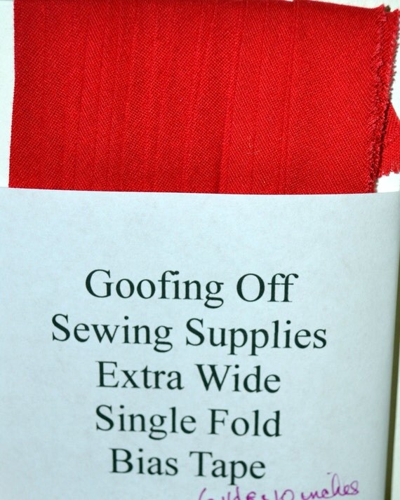 Bias Tape Extra Wide Red Single Fold 6 yards