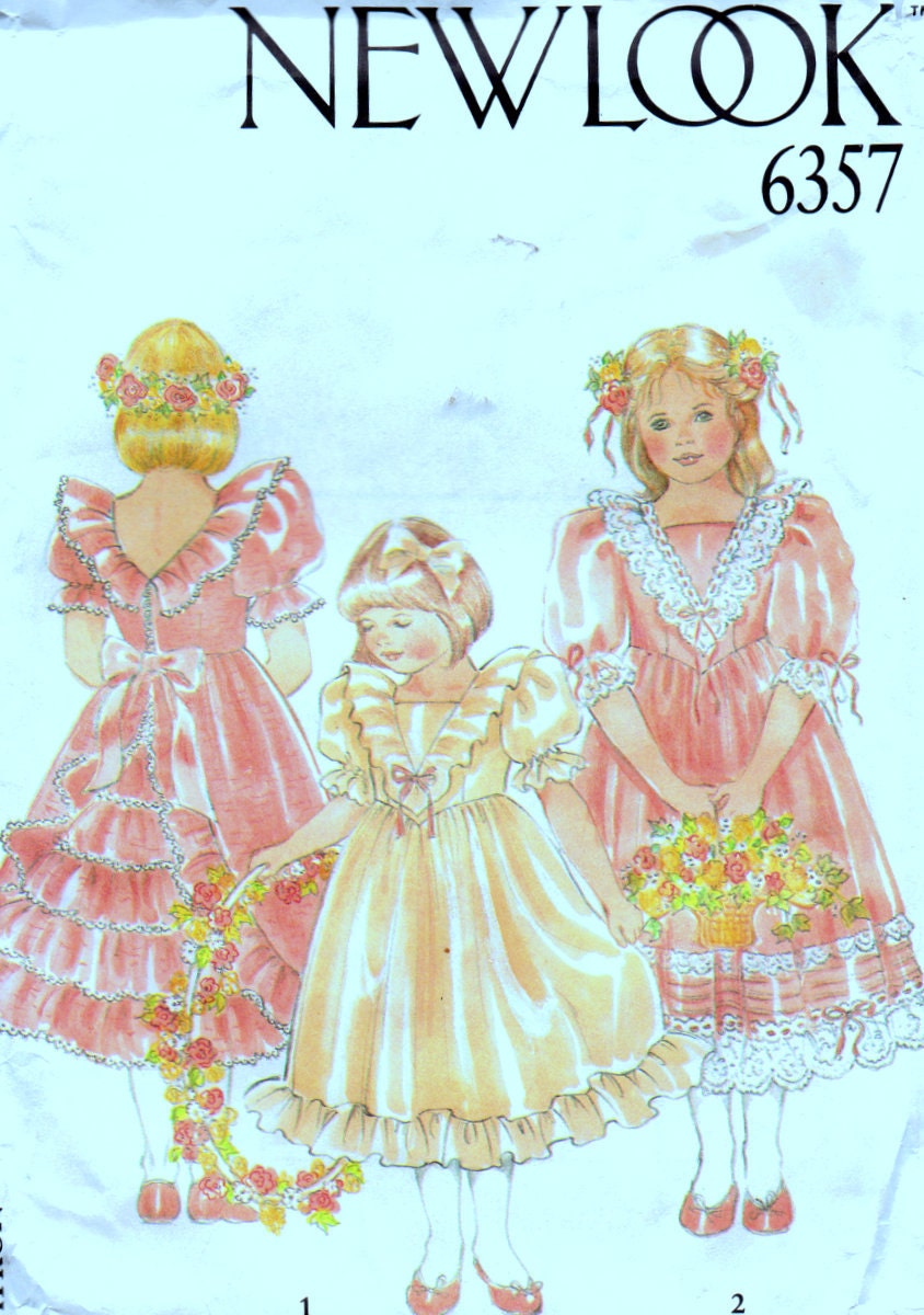 Sewing Pattern  New Look 6357  Flower Girl Dress Size 4-10  Complete