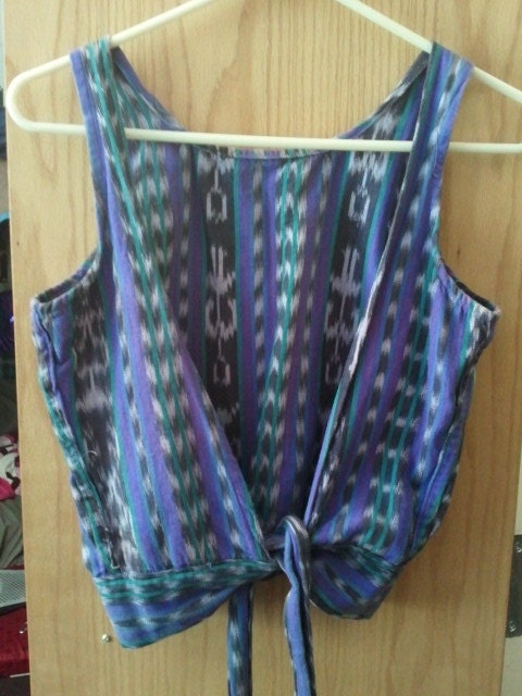 Purple Aztec/Tribal Print Tie Vest (s/m)