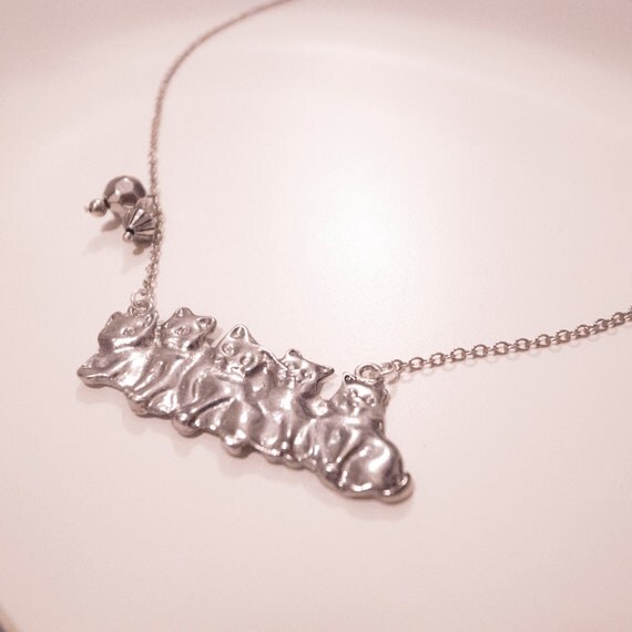 Silver Cat Loving Necklace - Custom Order Available