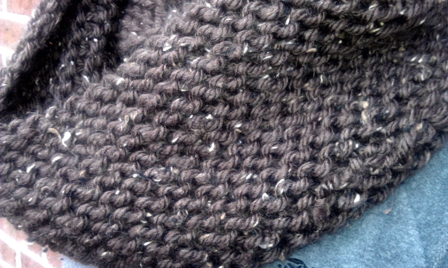 Chunky Brown Knit Cowl,  Brown Circle Scarf, Brown Infinity Scarf