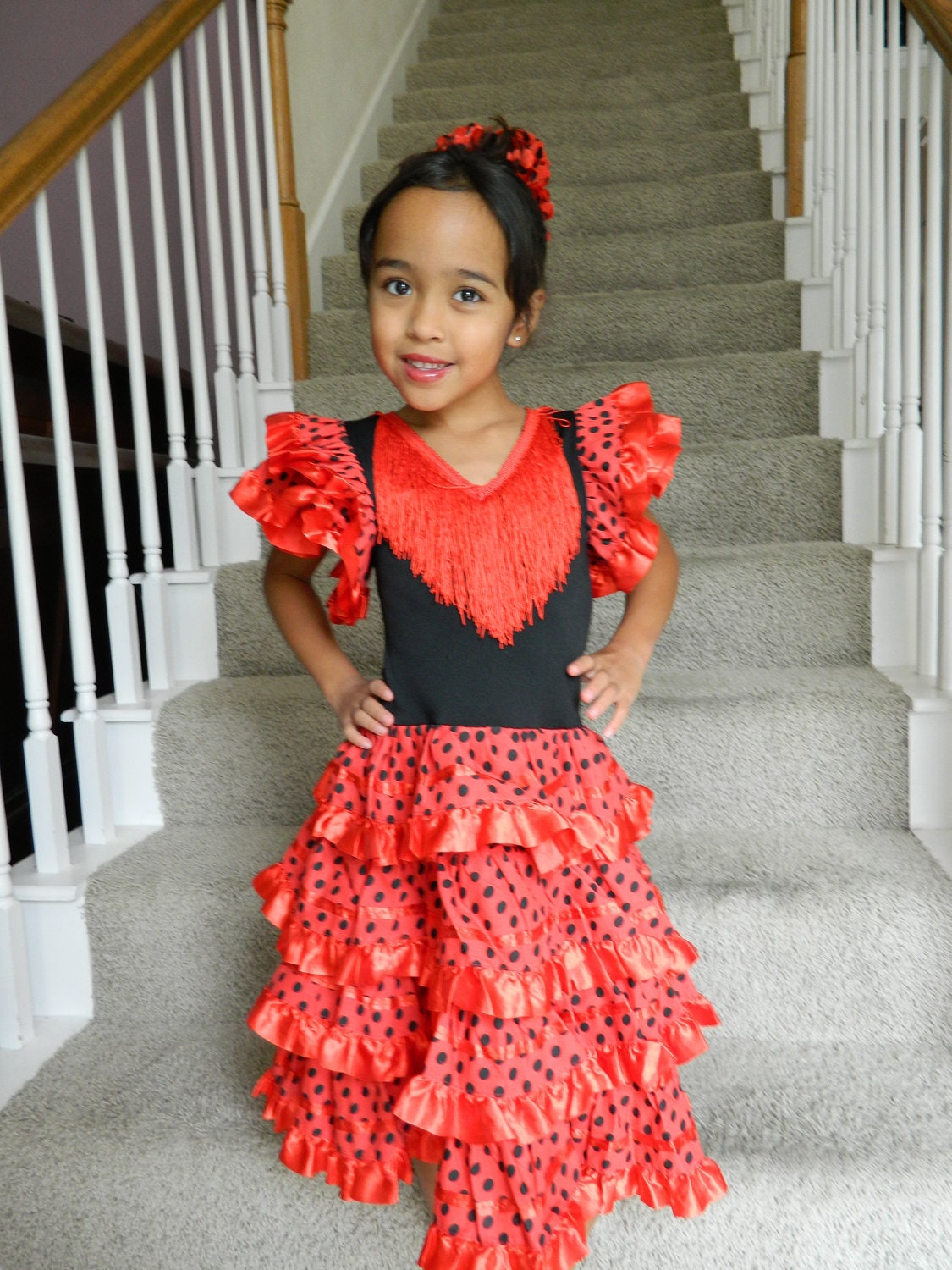Spanish / Flamenco Dancer Costume for Girls Sizes 2t -5