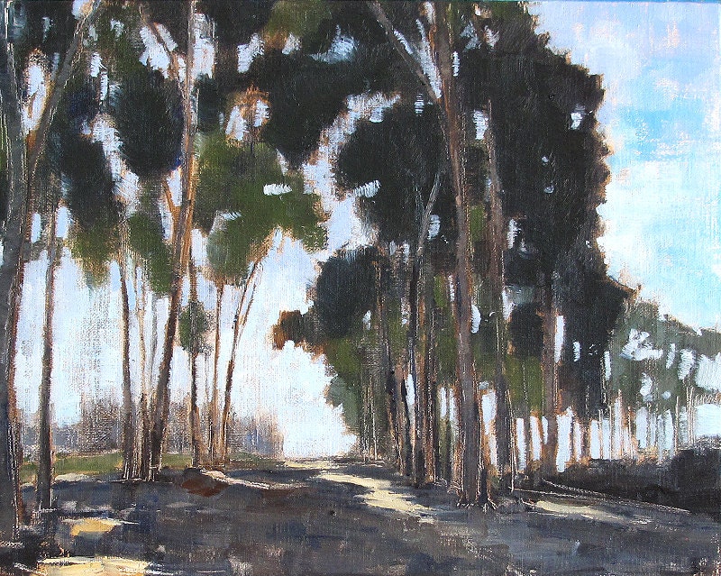 San Diego Landscape Painting, Eucalyptus Trees in Balboa Park