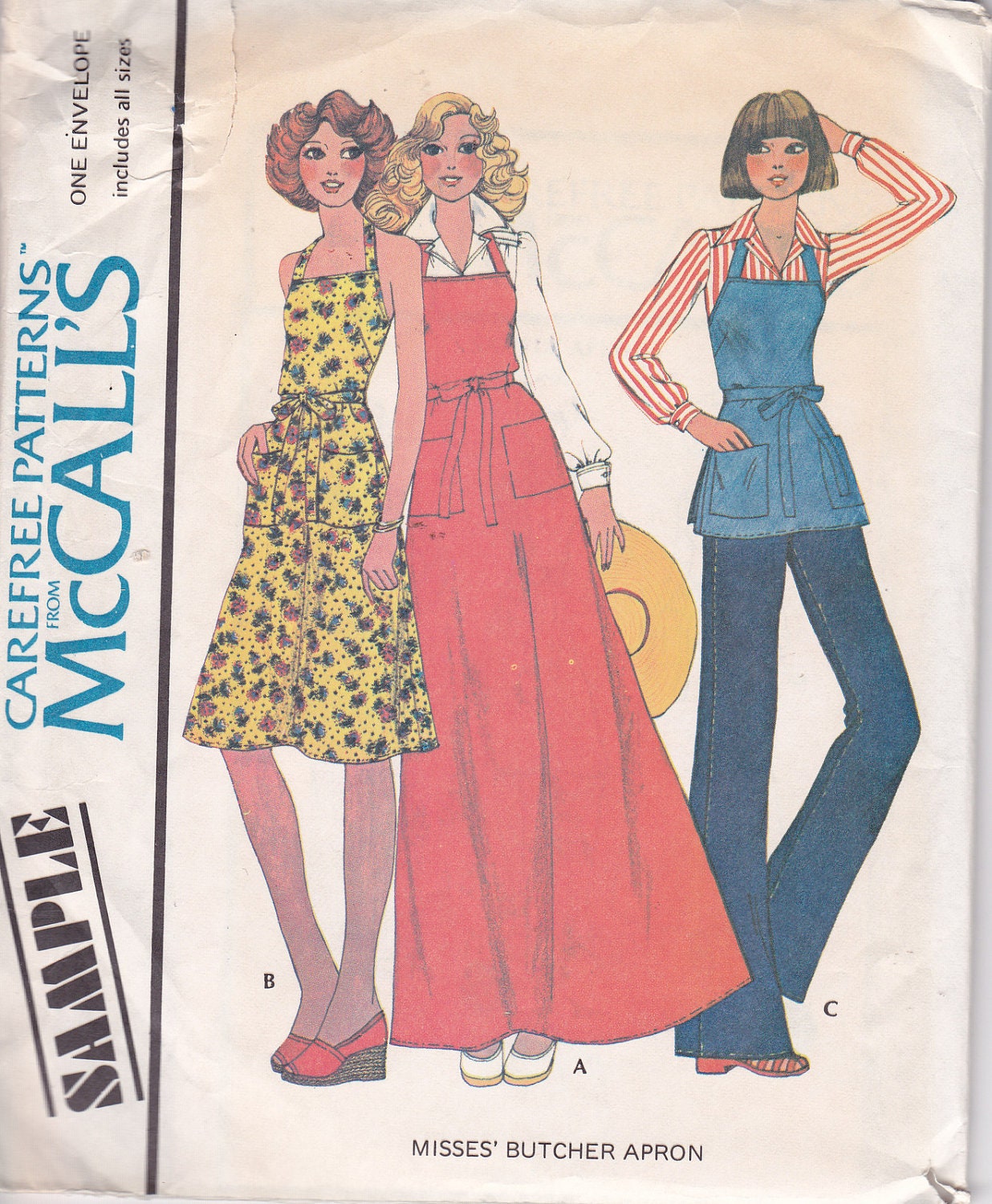 Misses Butcher Apron One Size McCalls 1975 uncut