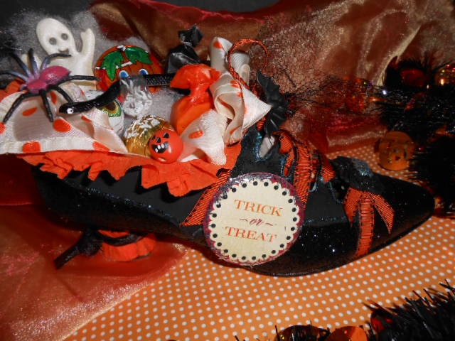 Altered Halloween Witch Shoe