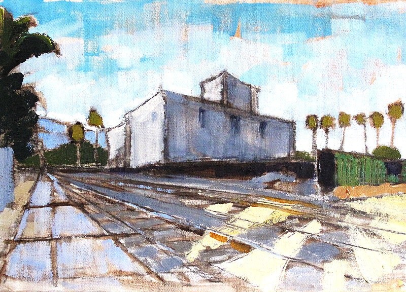 Santa Barbara Train Tracks Painting