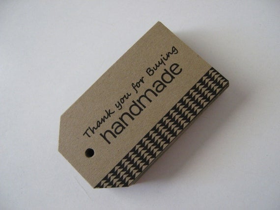 Thank you for Buying Handmade Tags Supply Label -  Set of 150 - Kraft Brown and Black