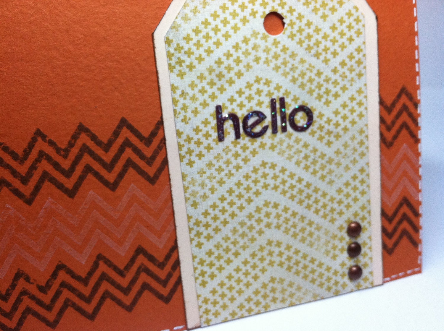 Orange and Brown Hello Card