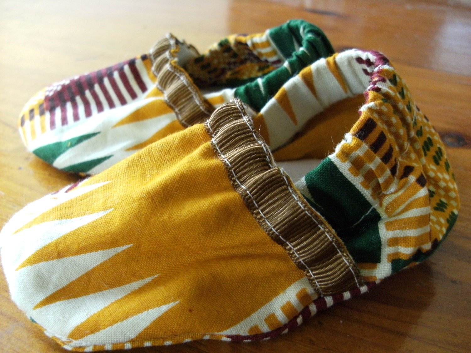 African Kente Print Baby Booties  Size 6-9 months
