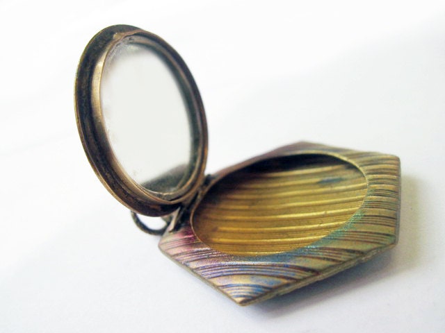 Your Mirror. Cosmic Gold Compact with Faux Raku.