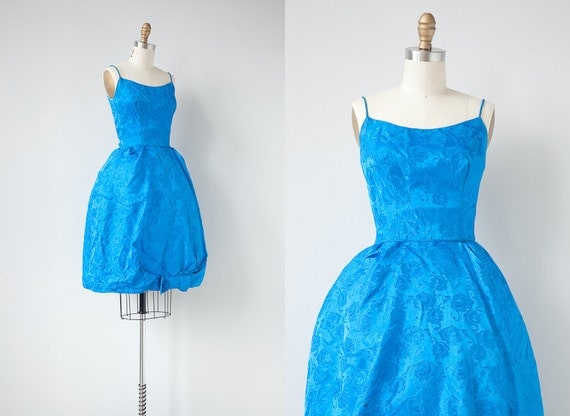 vintage 1960s dress / 1960s cocktail dress / vintage 60s party dress / blue 60s dress