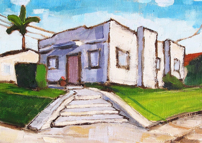 Art Deco House in Hillcrest- San Diego Landscape Painting