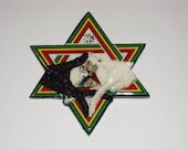 RESERVED Royal Touch 6 point star with Emperor Haile Selassie & Empress Menen
