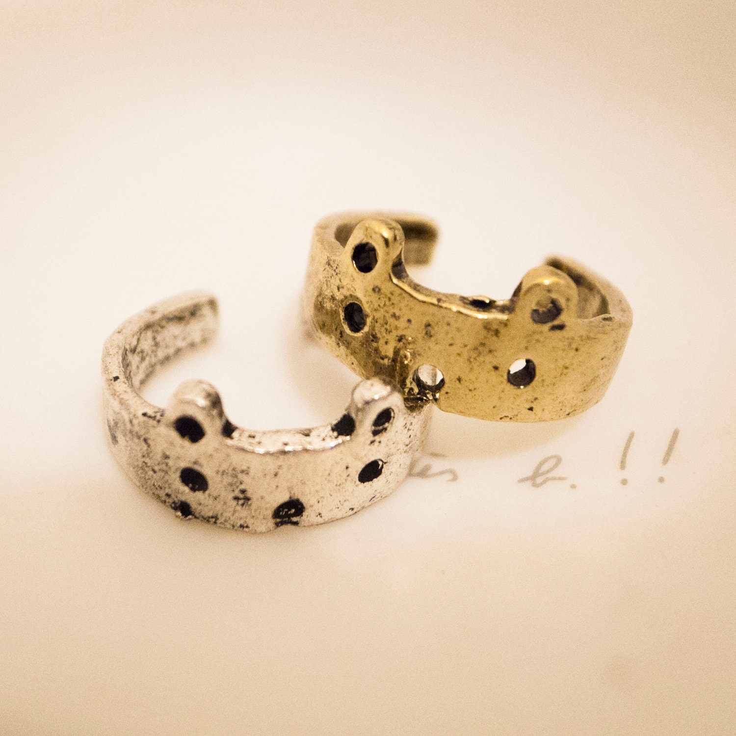 Bear Face Ring, Cat Face Ring, Adjustable Ring, small finger, forefinger, first finger, bronze color, silver color