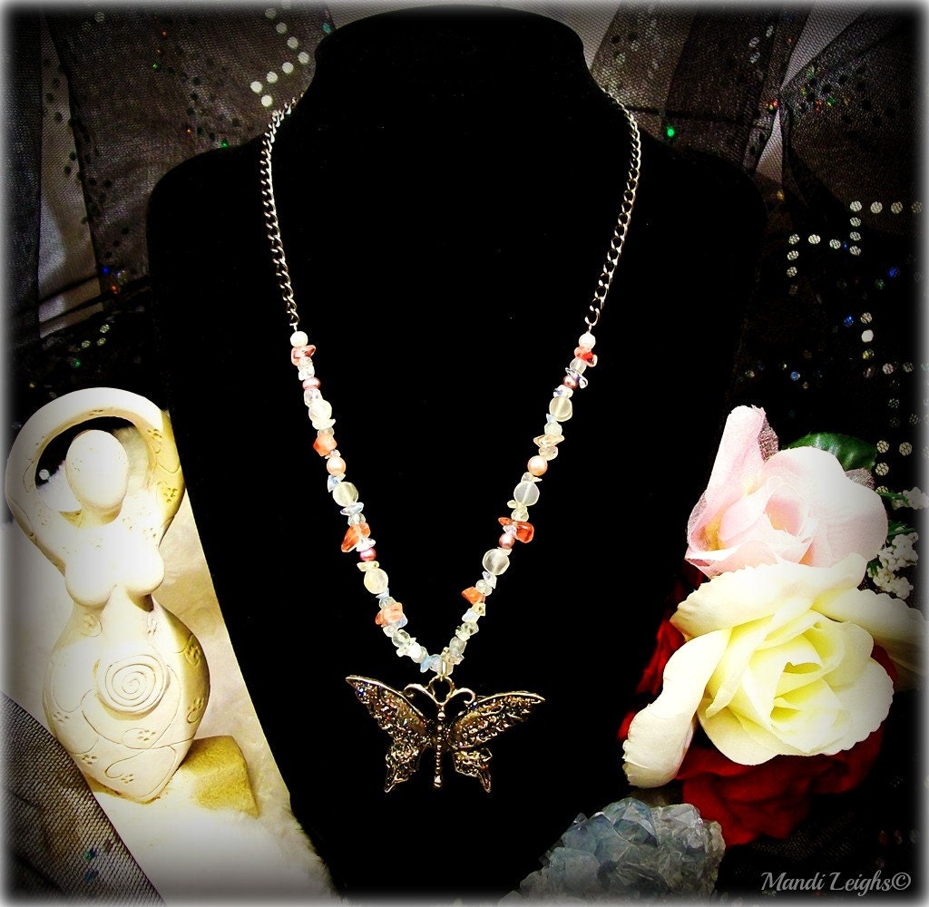 Secret of the Butterfly Gemstone Necklace