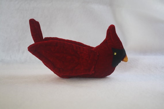 Red Cardinal Velvet Christmas Ornament
