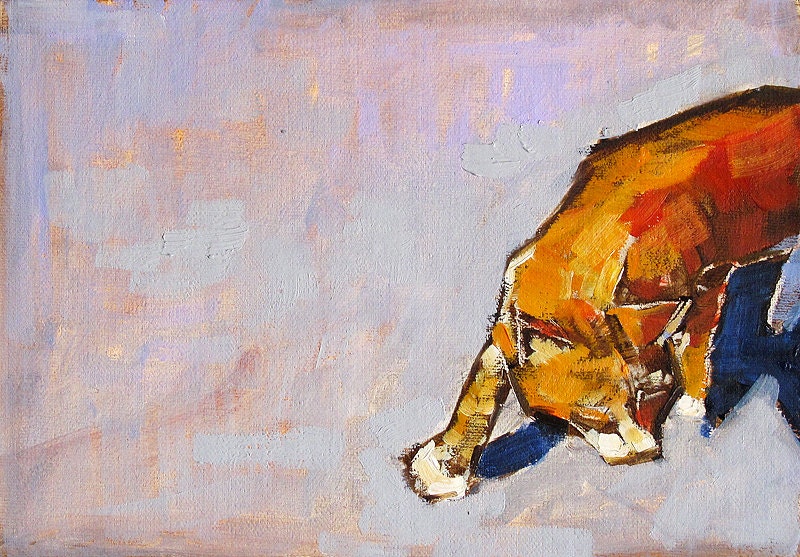 Orange Tabby Cat Painting
