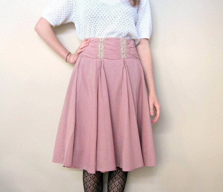 Pleated Dusky Rose Skirt