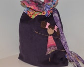 Purple Library Ballet Bag- pink bows