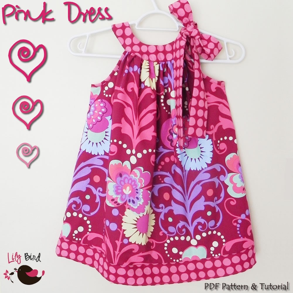 Pink Dress - 12M to 8T - PDF Pattern and Instructions