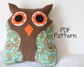 Ollie the Owl Stuffed Plushie PDF Sewing Pattern