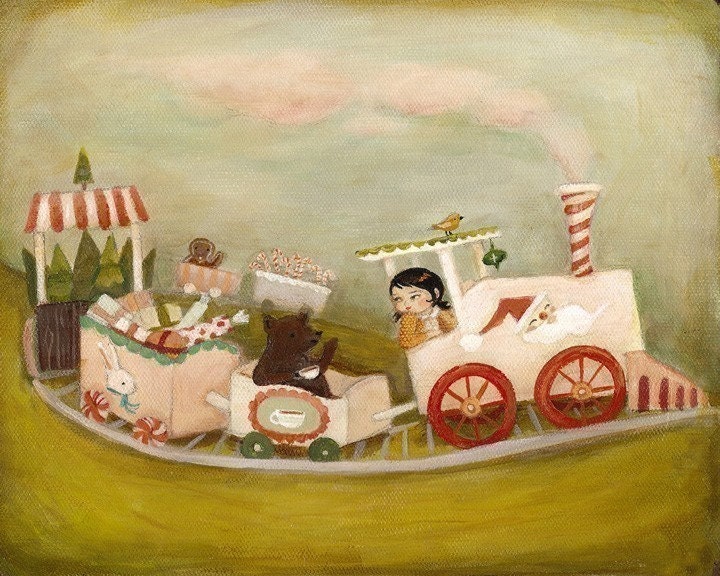 The Candy Cane Train Print