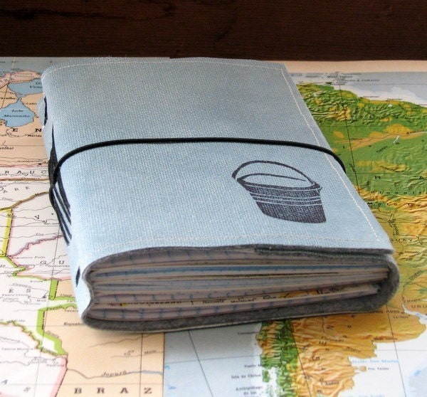 bucket list journal with vintage maps